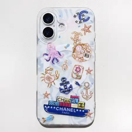 アイフォン16plus シャネル風 ケース 