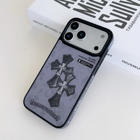 iphone17promax スマホケース chrome hearts風 