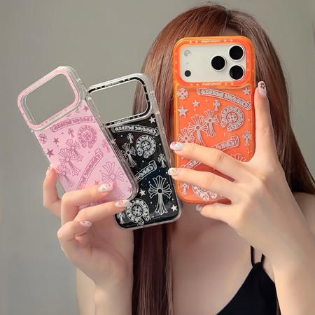 キラキラ chrome hearts アイフォン 14プロ スマホケース 