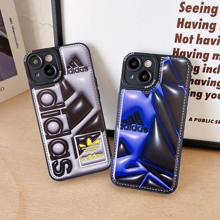 アイフォーン14promax スマホケース adidas風 