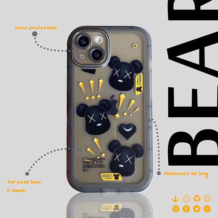bearbrick風 アイフォン14プロmax カバー 