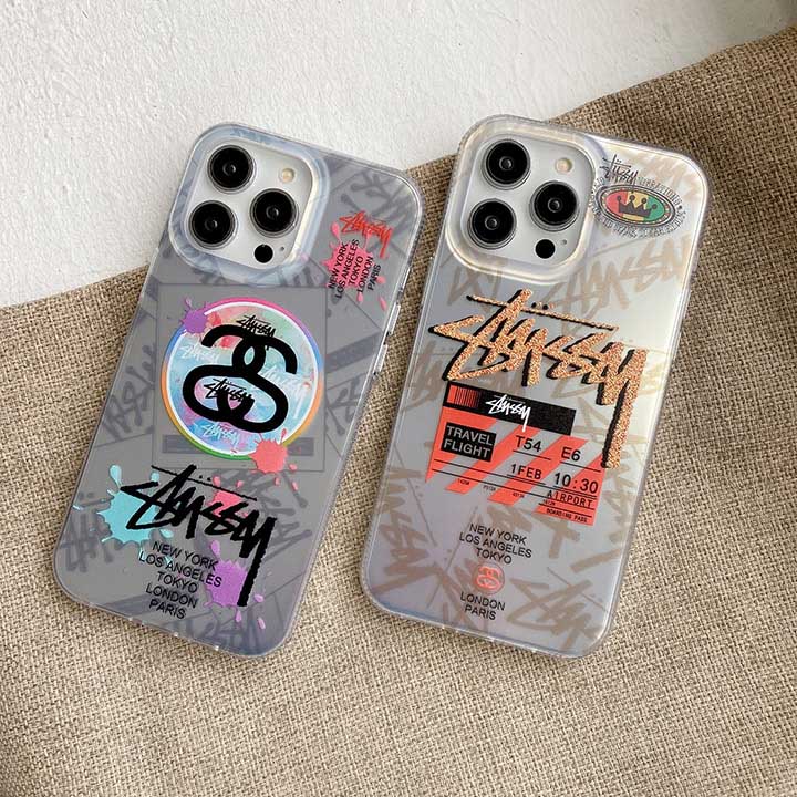 stussy風 iphone 14plus スマホケース 