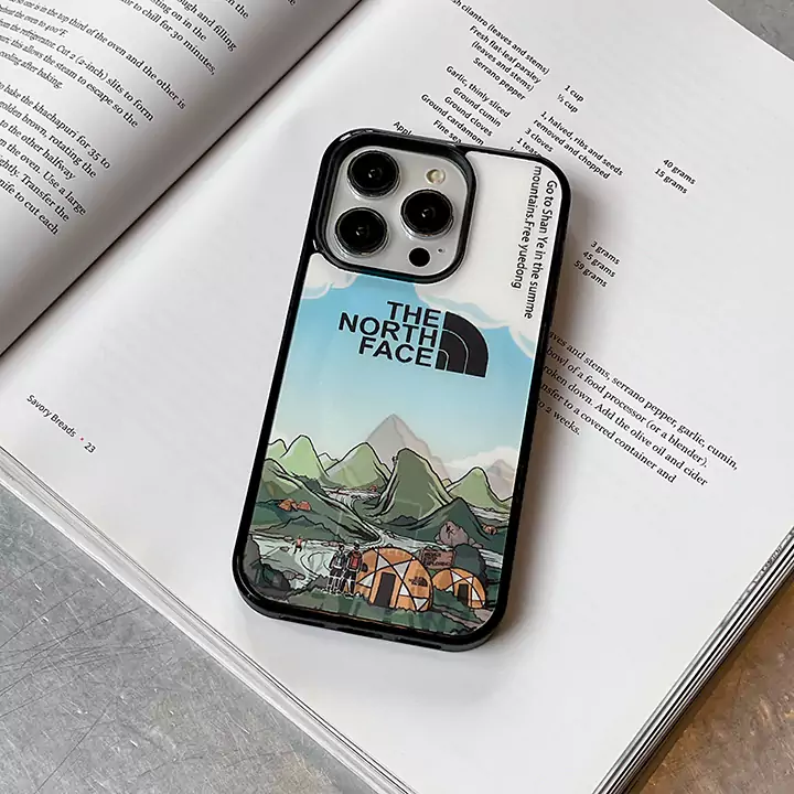 the north face風 携帯ケース iphone16プラス 