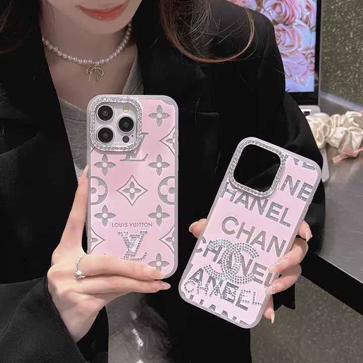 chanel風 iphone 15スマホケース ラインストーン付き