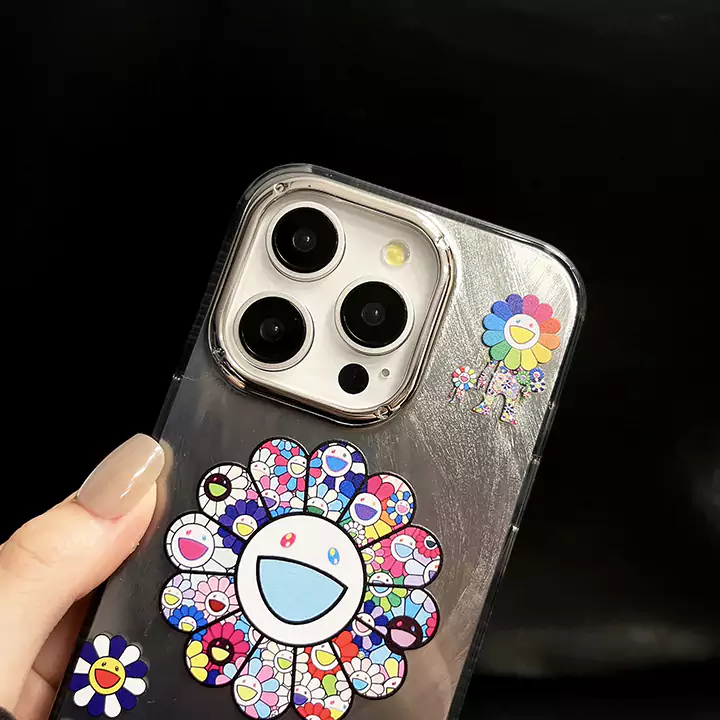 ハイブランド スマホケース アイホン 15 plus murakami sunflower カイカイキキ 