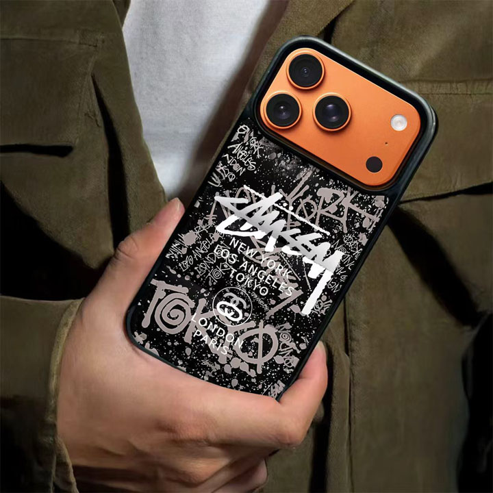 アイフォン18プロ max stussy風 ケース 